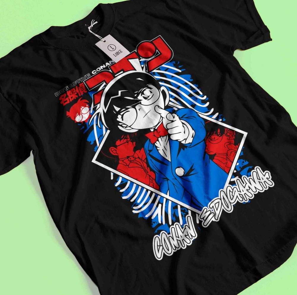 

Detective Conan T-Shirt Case Closed Shirt Gin Akai Tee Vermouth Ran Black Tshirt XL