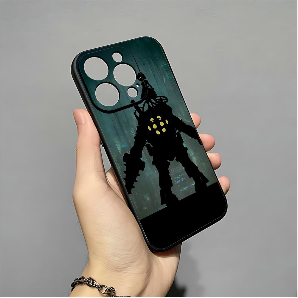 Game B-BioShock Phone Case For IPhone 16,15,14,13,12,11,XS,XR,X,8,7,Pro,Max,Plus,mini Silicone Black Cover