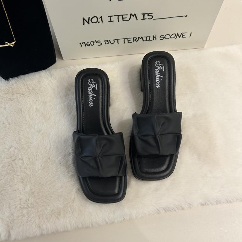 2025 Spring Summer New Style Waterproof Thick Bottomed Flip Flops Fashionable Women's High Heels PVC Outdoor Slippers