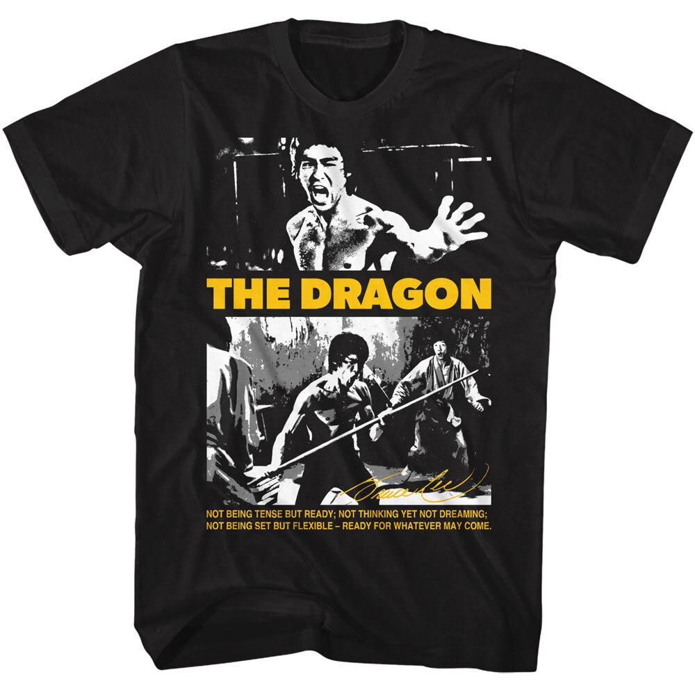 Bruce Lee The Dragon Not Being Tense Ready For Whatever May Come Men T Shirt M