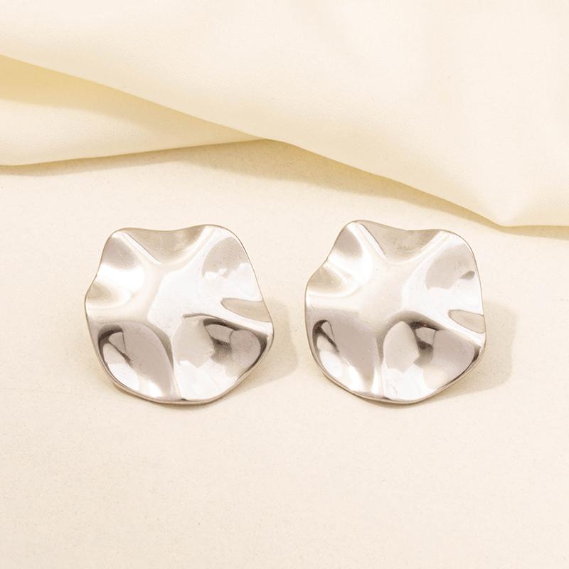 6pcs Simple Kpop Fashion Rectangle Irregular Stainless Steel Ear Studs For Women Men Accessories Silver Color Earrings Jewelry