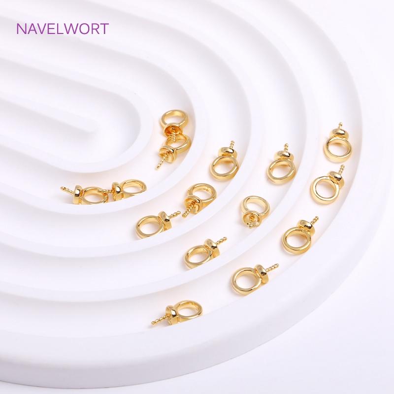 18K Gold Plated Bail Caps Beads Accessories End Caps Beads Pendants Connectors Fit Pearls Beads DIY Jewelry Making
