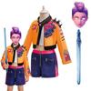 Kinder Rumi Huntrix Cosplay Outfit Mädchen Langarm Jacke Oberteil Shorts Set Anime Bühnenshow Halloween Karneval Party Kostüm Kann Maske Ballon Schwert Hinzufügen