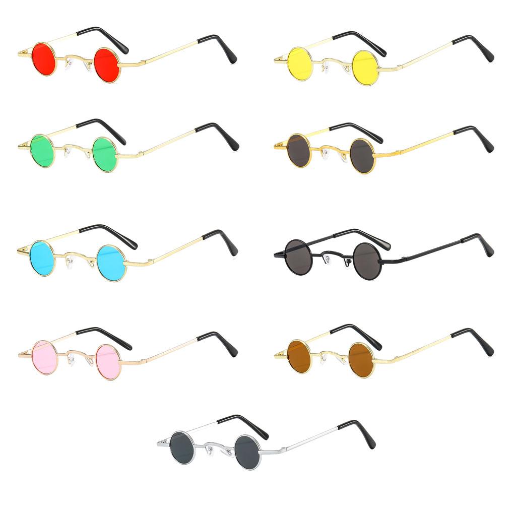Sunglasses Sunproof Electroplated HD Round Frame Vintage Replacement Stylish Fashionable Decorative Eyewear Eyeglasses