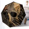 1pc Skull Leaves Fashionable Automatic Opening/Closing Folding Umbrella with 8 Bones, Windproof Portable, Daily Use82