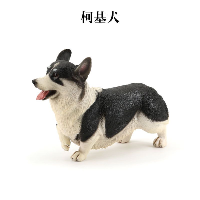 Cute Miniature Animal Model of Solid Welsh Corgi Dog with Short Legs, Lifelike Corgi Figurine for Home Decoration