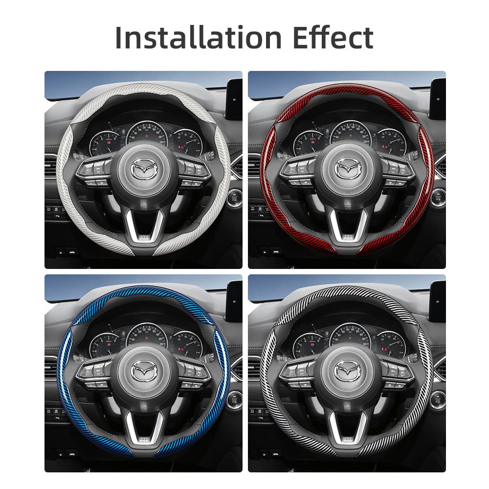 Geeignet für Mazda Lenkradabdeckung mit Carbonfaser-Textur, segmentiertes Schnellverschluss-Design, langlebig, für Cx-