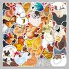 50pcs Waterproof Chicken Cartoon Animal Stickers for Suitcases, Scooters, Computers, Tablets, and Planners