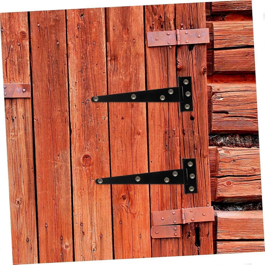 4pcs 8 Inches Door Hinges T Shape Furniture Hinges Heavy Duty Door Hinge Black