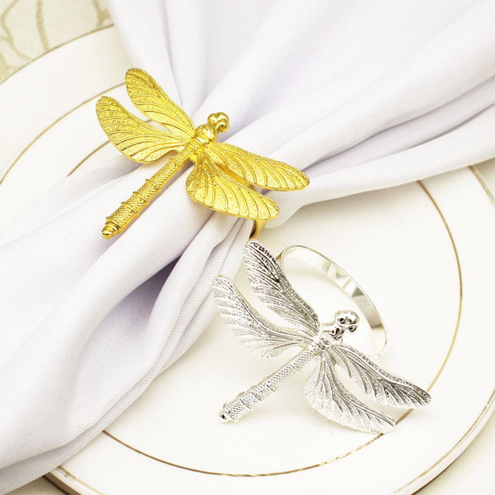 6 Pieces Napkin Ring Metal Iron Insect Decorative Towel Buckle Holder Portable Festival Restaurant Dining Room Decoration