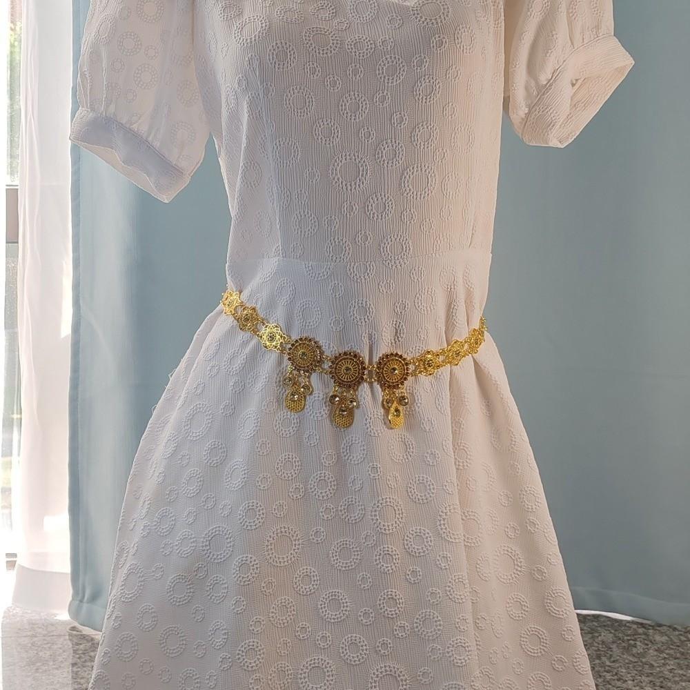 Metal Flower Belly Chains Rhinestone Hollow Out Belt New Waist Chain  Women
