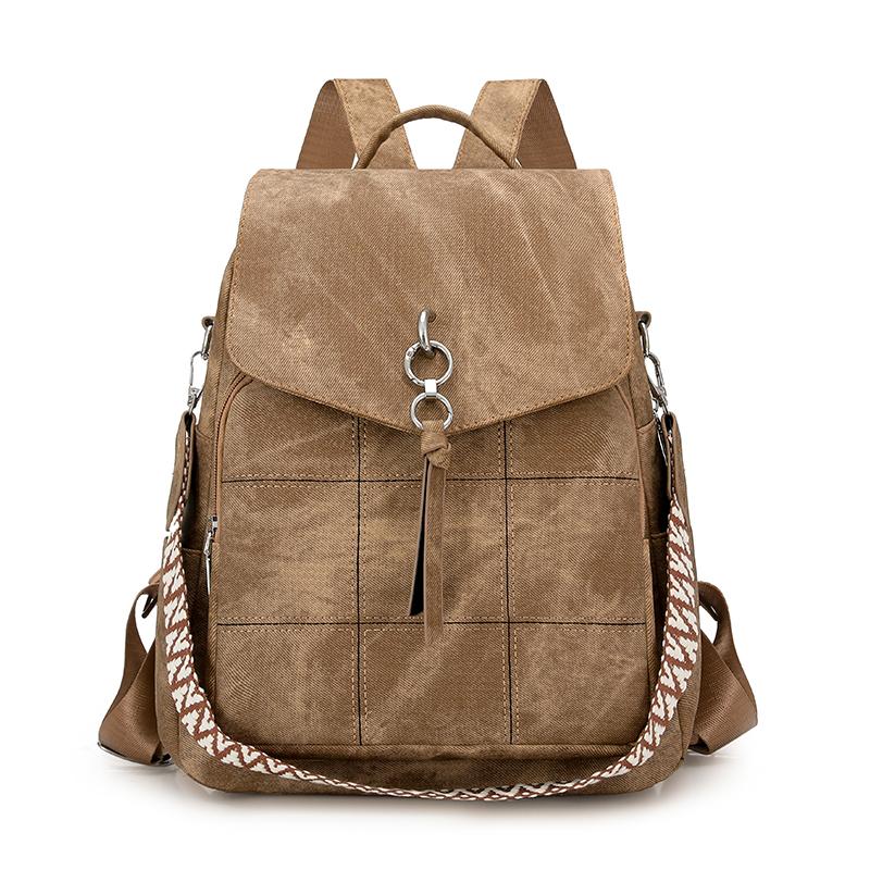 Women's Multifunctional Shoulder Bag PU Large Capacity Travel Backpack