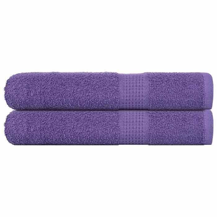 VidaXL Serviettes de sauna 2 pcs violet 80x200 cm 360 g/m² 100% coton, serviette, serviette de bain, serviette en coton 136887