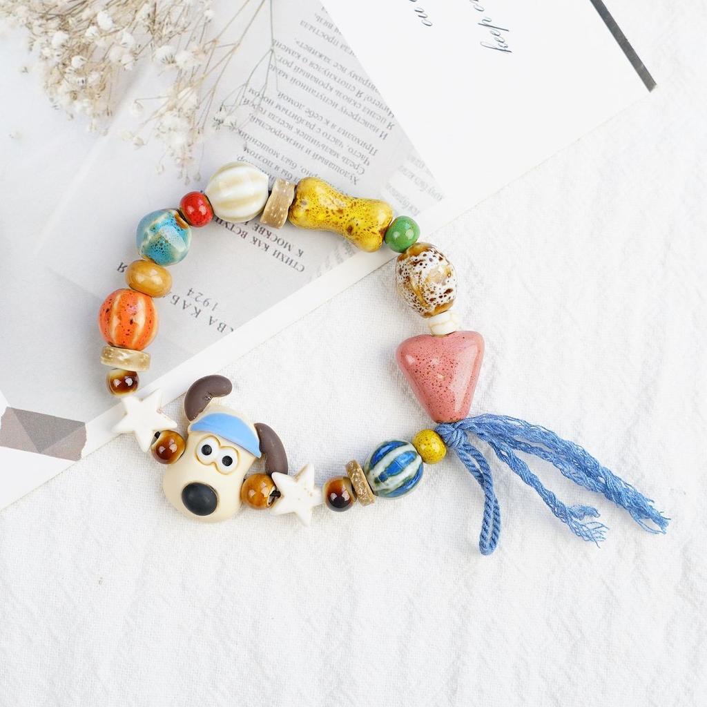 Ceramic beaded bracelet small fresh ancient style national style simple bracelet summer