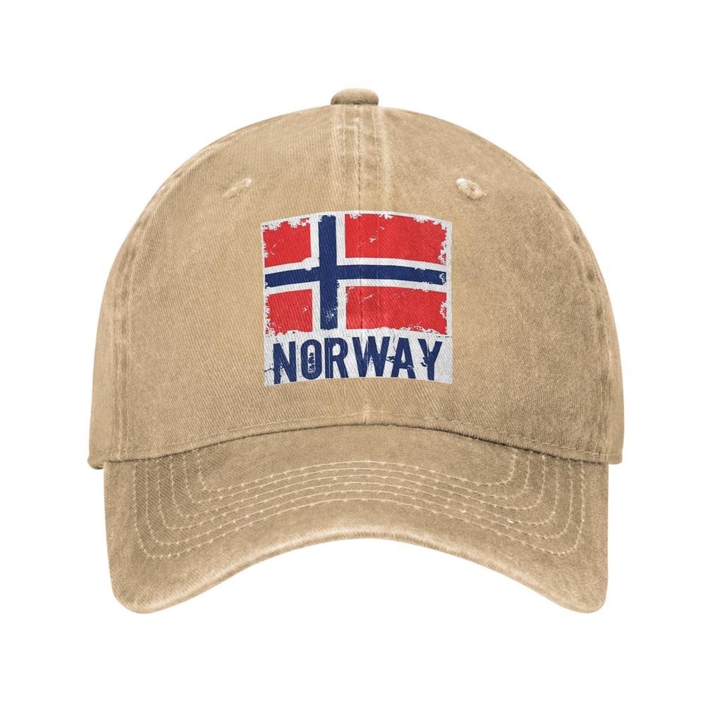 Baseballové čepice s vlajkou Norska Džínové klobouky Nastavitelné Casquette Hip Hop Baseballový kovbojský klobouk pro Unisex ženy