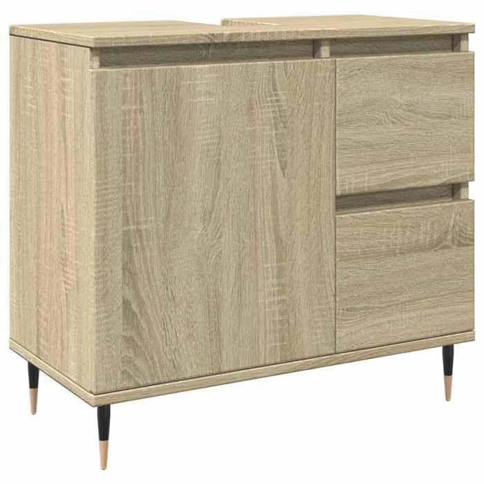 VidaXL Bathroom Vanity Cabinet Sonoma Oak Engineered Wood, Under Sink Cabinet,,, Bathroom Furniture 849676