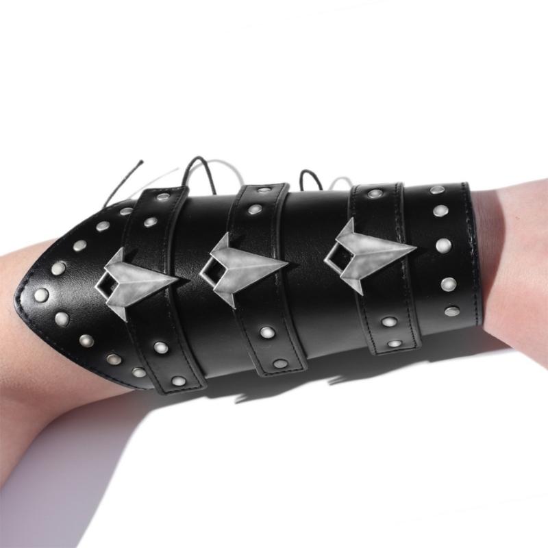 Middle Ages Wristband Perfect for Costume Parties Gatherings Cosplay Black Gauntlet Bracer Gauntlet Brown Wristband