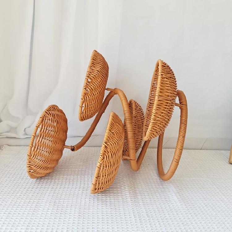 Praktischer Obstaufbewahrungskorb Eleganter Obstschalenhalter mit mehrschichtigem Halter Künstliche Rattan-Organizer