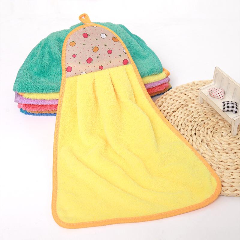 Cartoon Hanging Bathing Towel Coral Velvet Wiping Towel Absorbent Wiping Cloth Wips Hand Towels Bathroom Microfibe Extra Thick Handkerchief