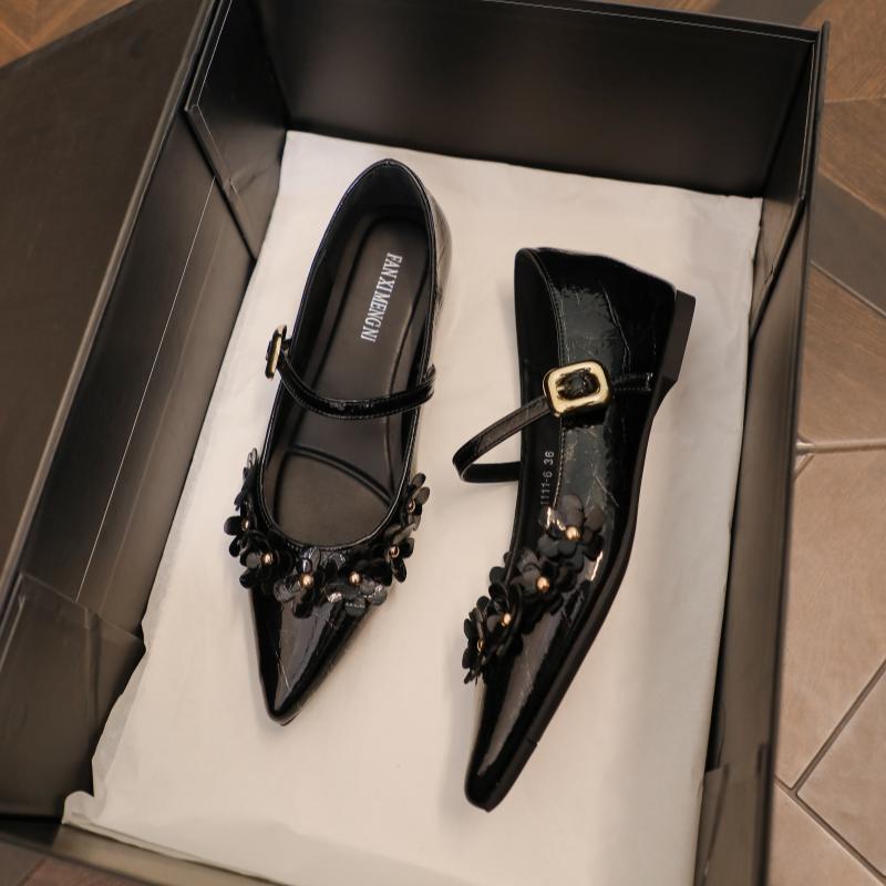 

Shallow single shoes women s 2025 autumn new heightening rhinestone super foreign style word belt French Mary Jane women s single shoes 40 чёрный