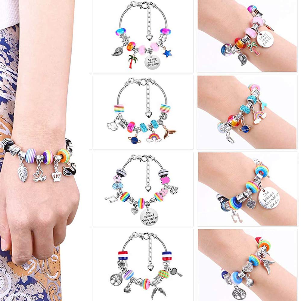 CORPER TOYS Jewelry Toy Accessory DIY Beading Sparkling Pretend Stringing Christmas Gift Girls' Kit, Charms, Bracelets, Set, Gift, Play, Stylish, Toy,