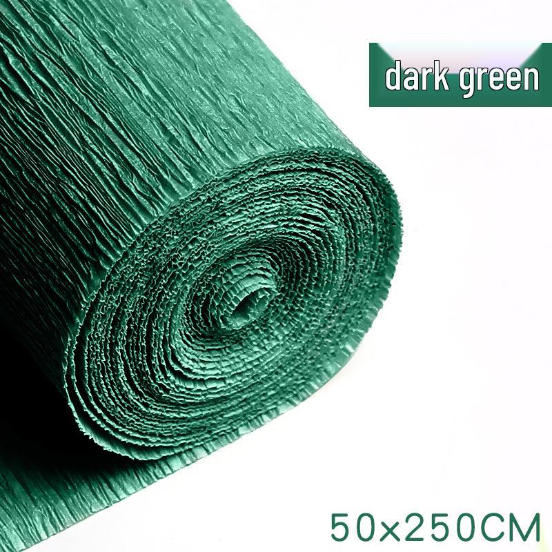 Thick Green Crepe Paper for DIY Handmade Floral Art and Rose Crafting