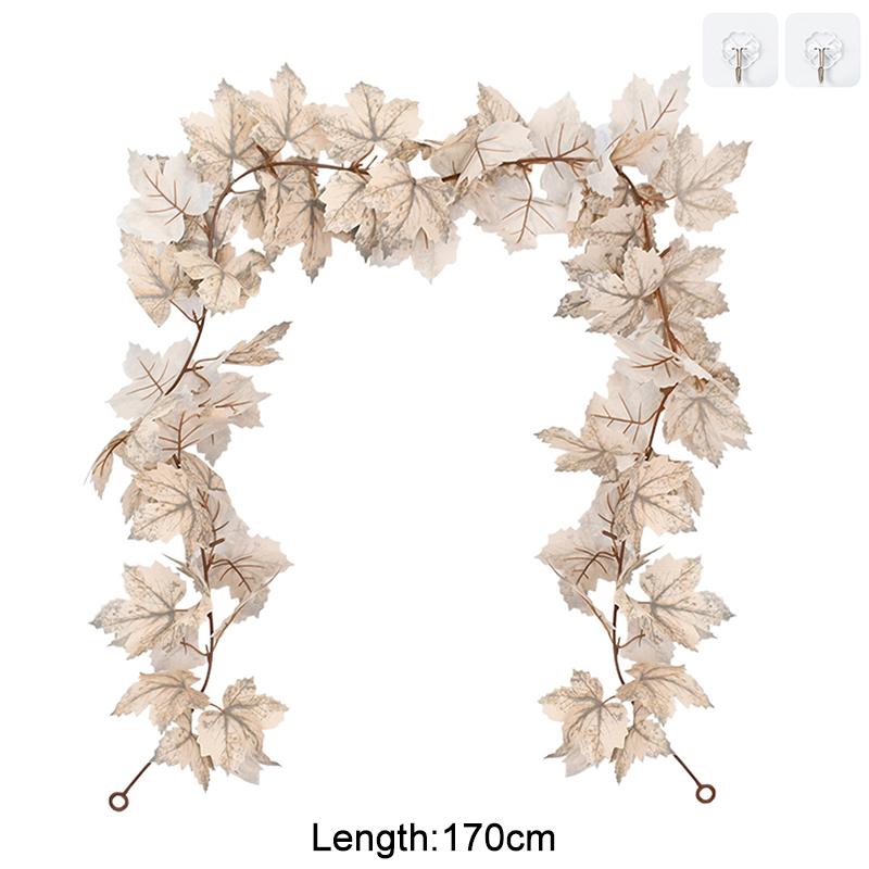 Artificial Maple Leaves Garland Pumpkin Fake Plants Autumn Fall Home Decoration Thanksgiving Halloween Christmas Wedding Decor