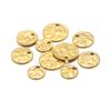 20 Stück Edelstahl Goldfarbe Runde Prägung Anhänger Scheiben Charms DIY Schmuckherstellung Halskettenzubehör Armbandzubehör