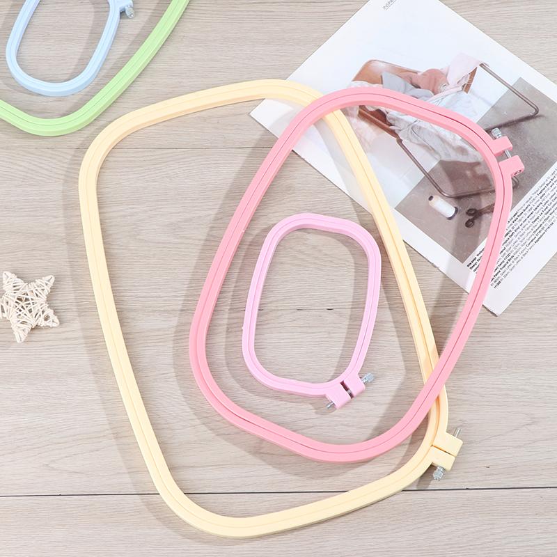 5 Size Plastic Diy Embroidery Hoops Square Shape Cross Stitch Hoops Frame Ring