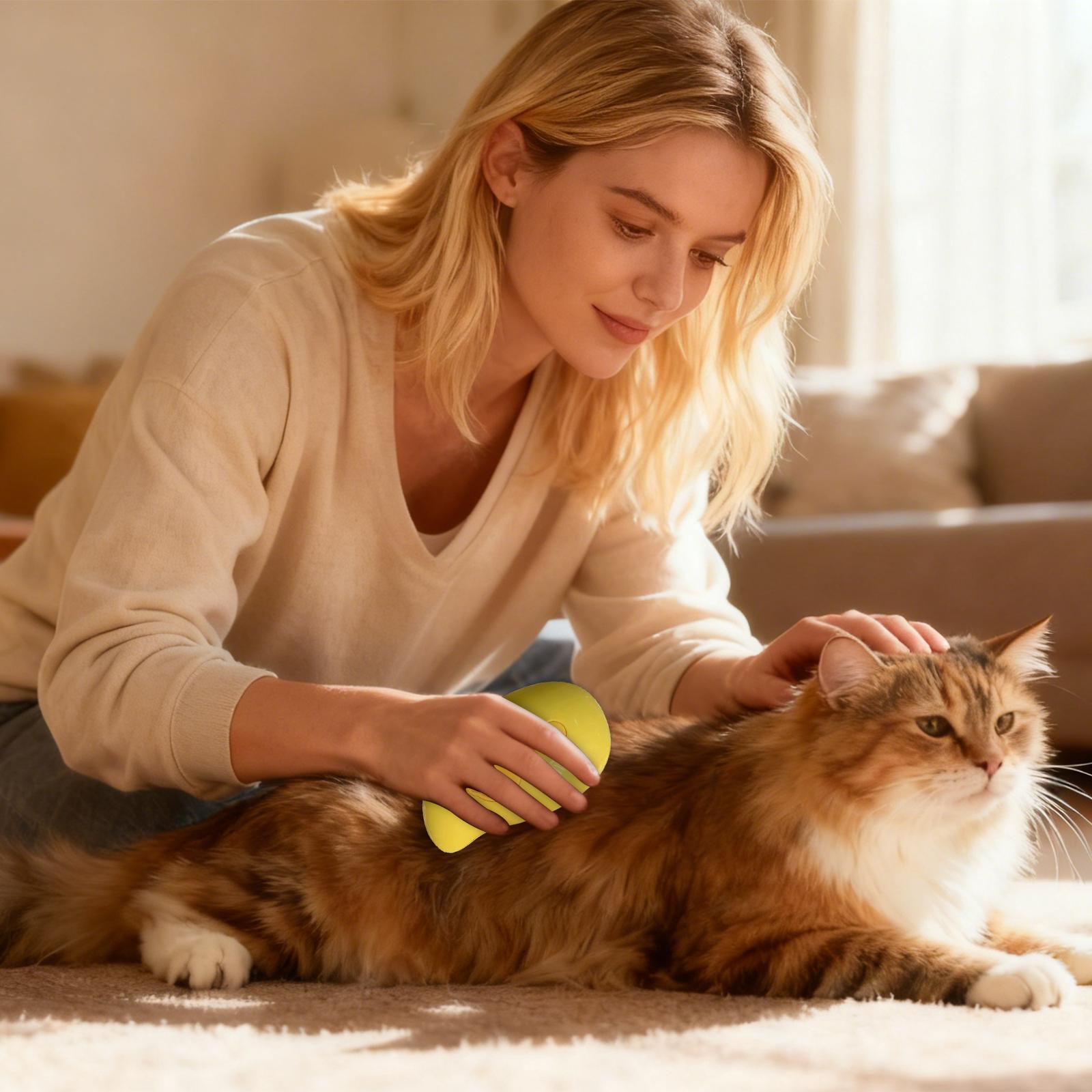 

Pet Comb Electric Steam Spray Brush For Cats And Dogs, Massage Comb With One-Button Spray To Prevent Flying Hair One Size жёлтый