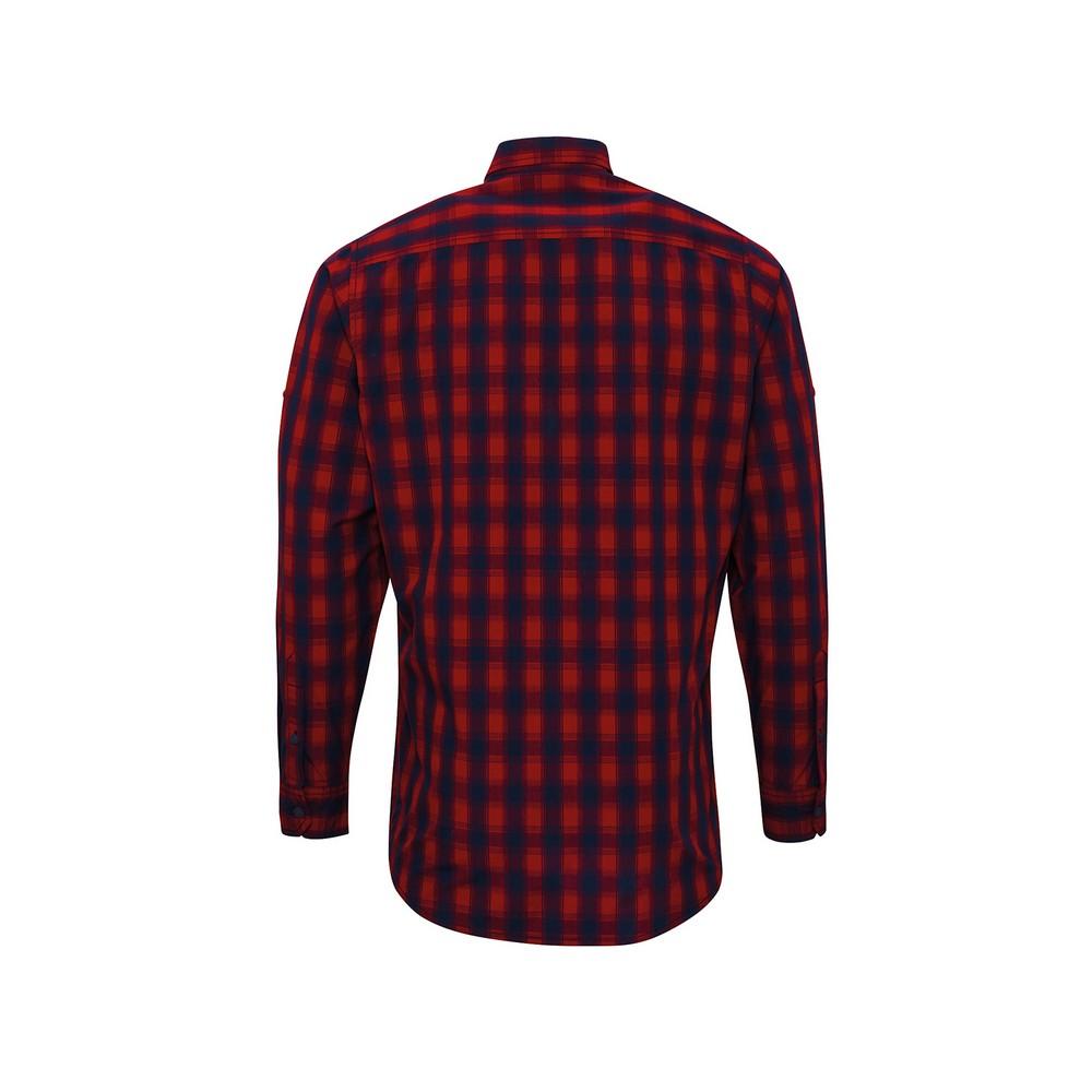 Premier Mens Mulligan Checked Cotton Long-Sleeved Shirt
