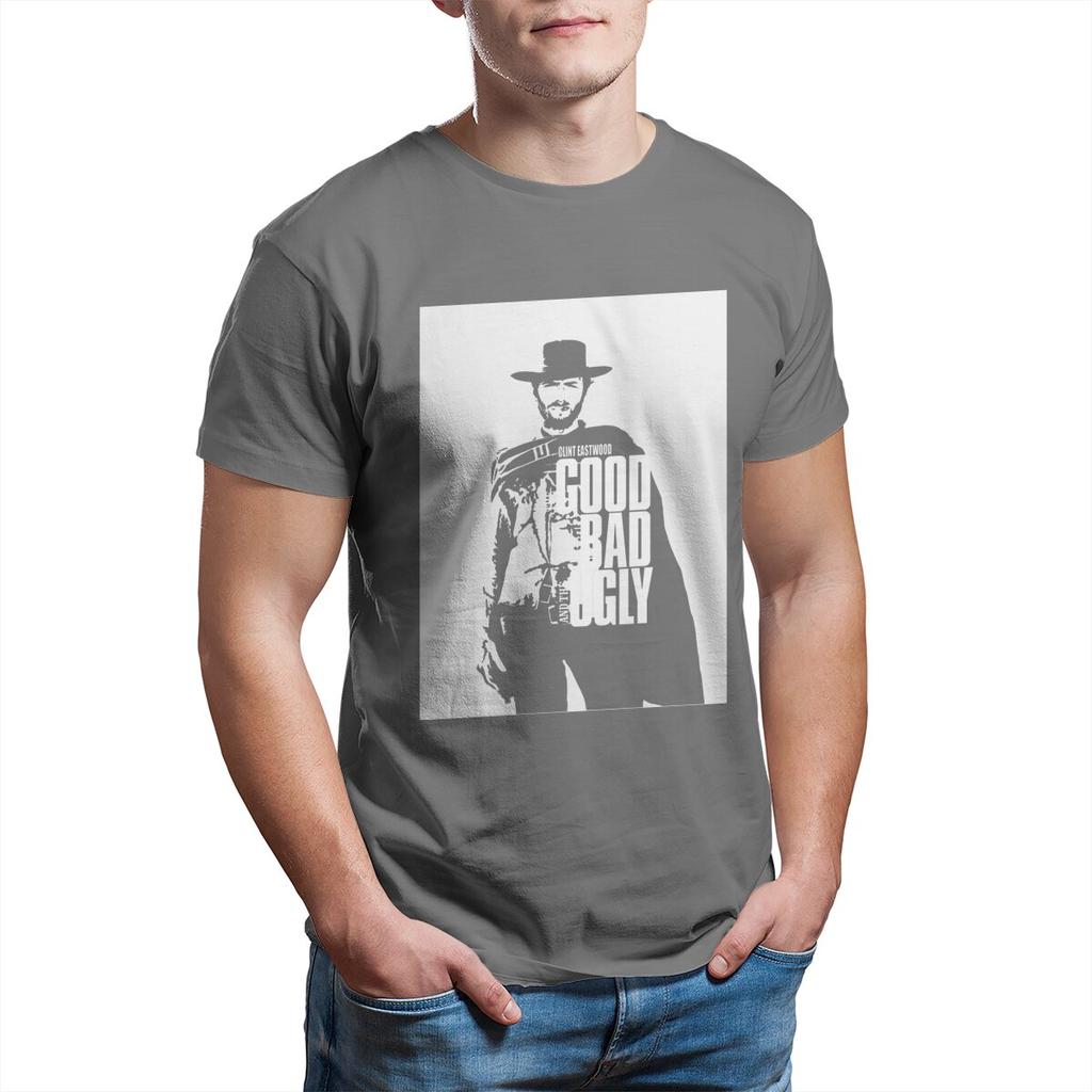 Clint Eastwood The Bad And The Ugly T-Shirt Men  Casual 100% Cotton Tees  T Shirts Adult Clothing