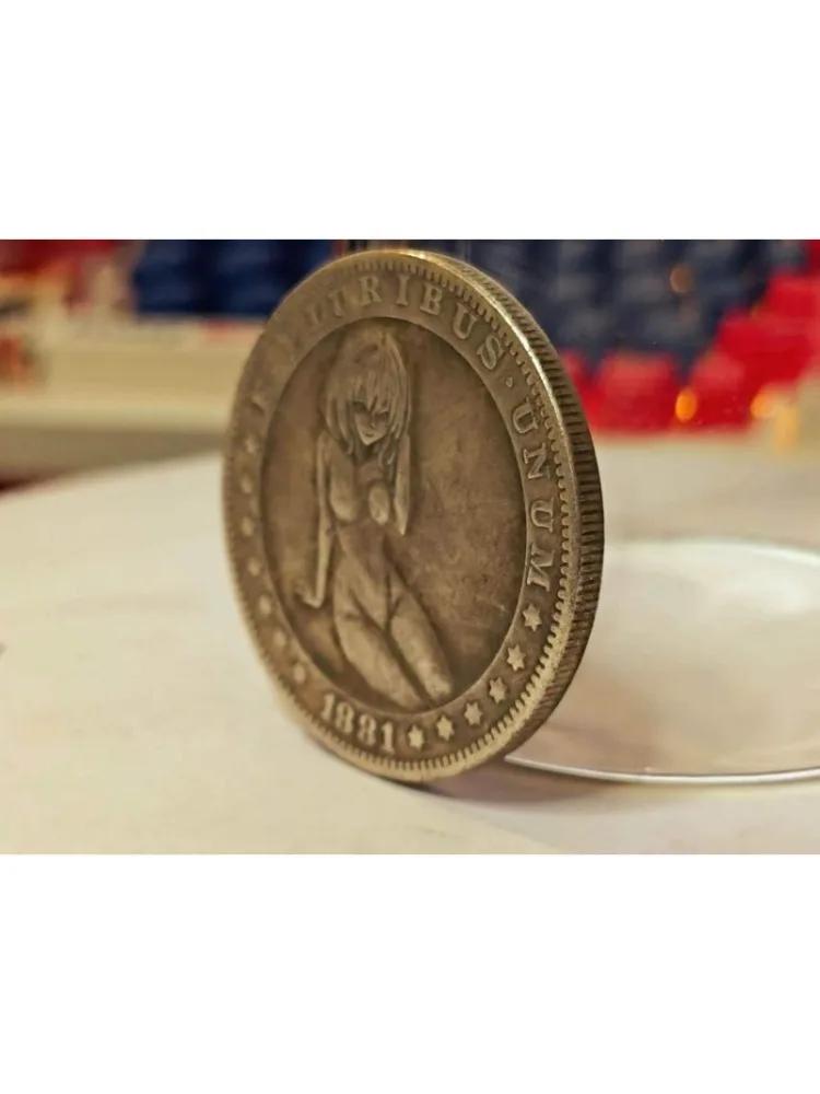 Deep Relief 1881 American Beauty Flower Skull Coin Silver Dollar Micro Seal Collection