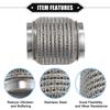 ABSOPRO Car Exhaust Flexible 63x102mm Exhaust Flex Connector Pipe Universal for Durable Stainless Silver Tone Pipe, Bellows, Cars, Steel,