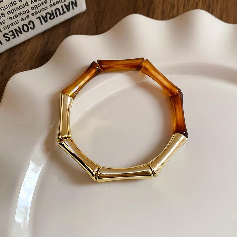 Dopamine Color Smudge Geometric Resin Bracelet Temperament Versatile Bracelet European and American Jewelry