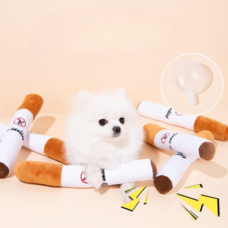 Cigarette Design Pet Plush Toy No Smoking Pet Plush Cigarette ShapeToy Cool Dogs Relaxing Toys For Dogs Cats