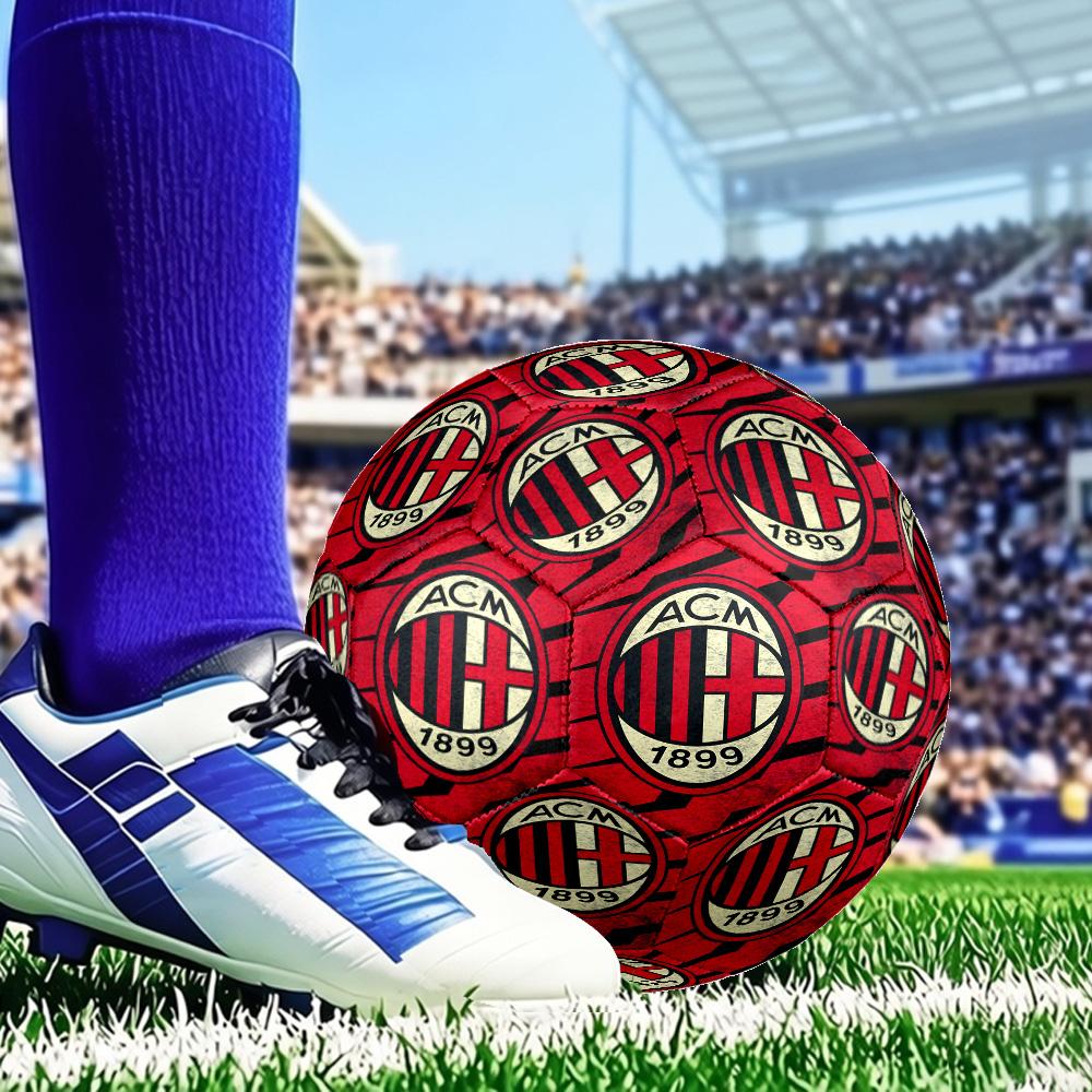 Milan Football club Printed Size 5 Soccer Ball - Durable, Machine-stitched, Soft and Comfortable, Suitable for Training and Matches Gift