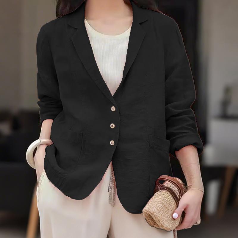 

ZANZEA Женский кардиган-блузка с лацканами, свободного кроя, с длинными рукавами, в стиле кэжуал 2XL чёрный