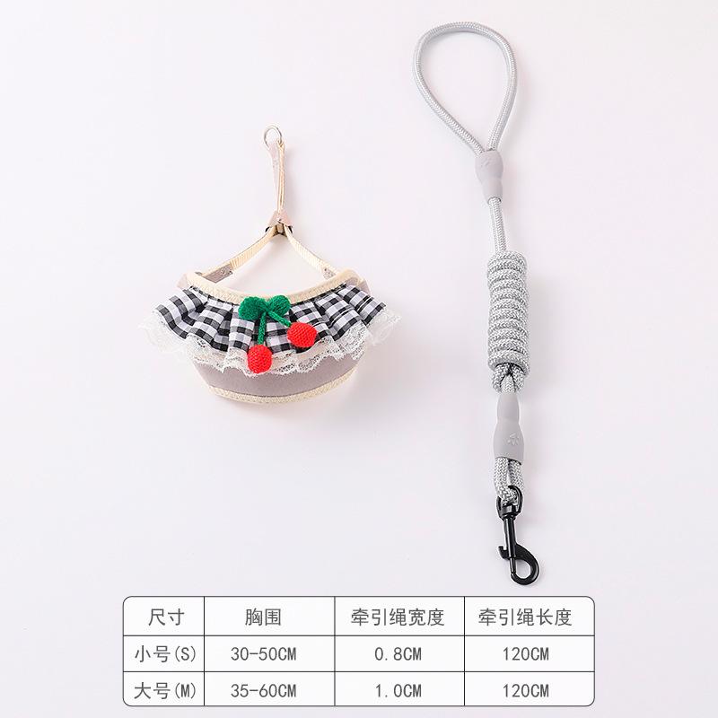 Cute Dog Harness Leash Set for Small Dogs Cats, Breathable Mesh No Pull Vest Harness, Escape Proof Puppy Leash for Teddy Chihuahua