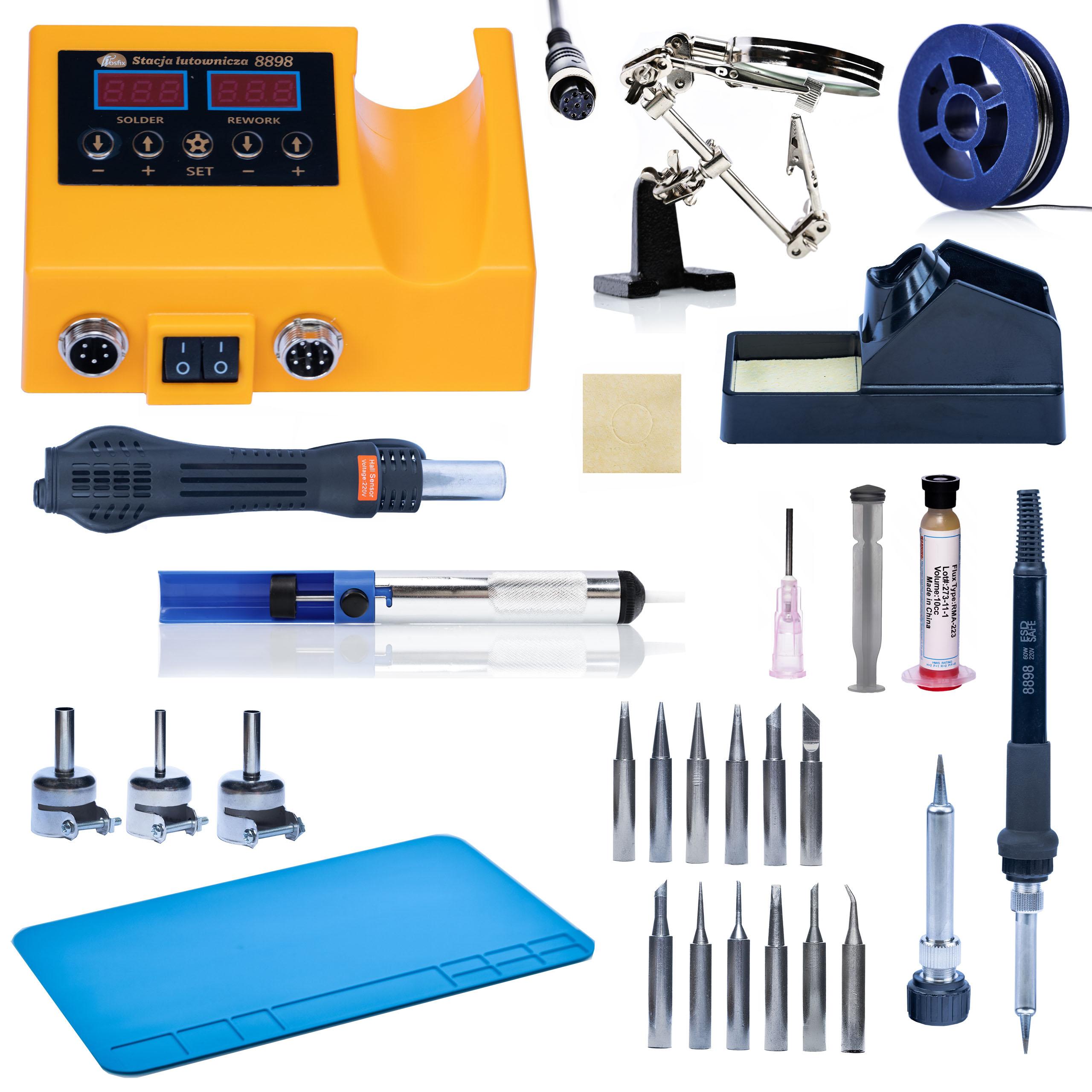 

Rosfix Stacja Lutownicza 2w1 OH660 – Lutownica na Gorące Powietrze i Grot 900M | Moc 660W | Zestaw z Akcesoriami do Lutowania