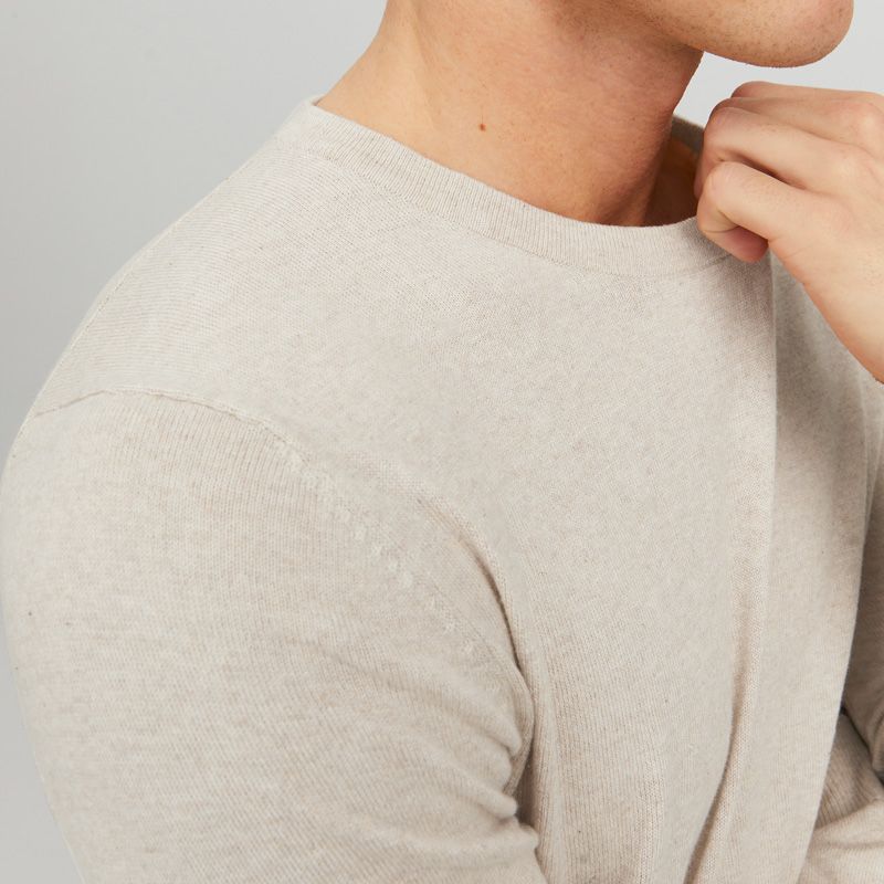 Men's Knitted Cotton Sweater with Round Neck JACK & JONES