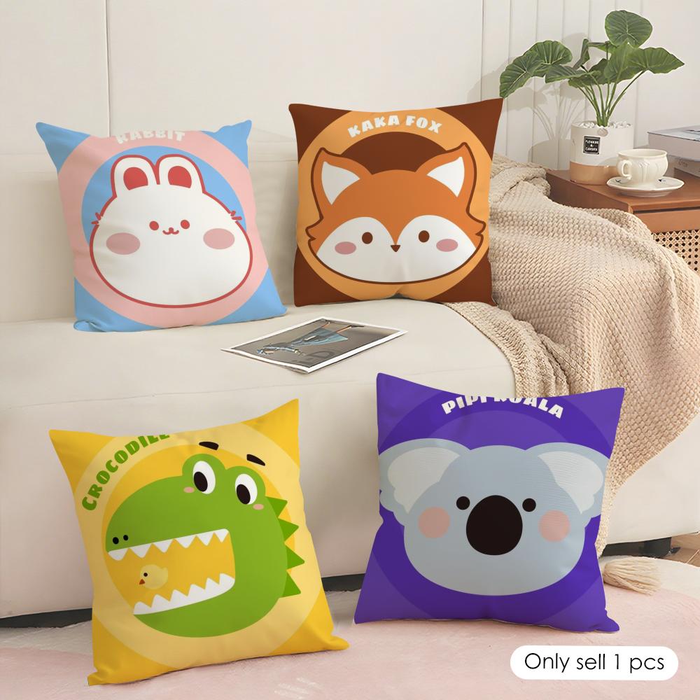 Ins Cute Animals Cushion Cover Soft Short Plush Pillow Cover Smooth Cozy Texture Aesthetic Cushion Case Home Decor