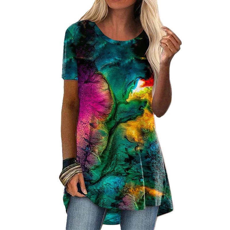 BITCED Women's Fashion Casual Short Sleeve O-Neck Blouses & Shirts