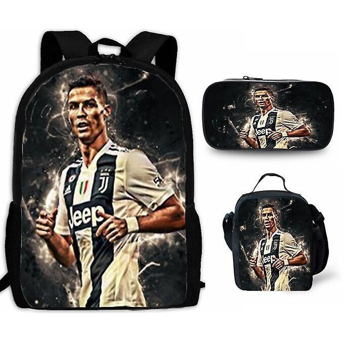 Zaino Stampa Stella del Calcio Tre Pezzi Zaino Scolastico per Bambini, Zaino per Studenti delle Scuole Primarie e Secondarie, Astuccio