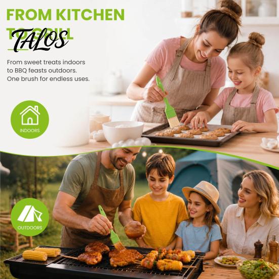 Pastry Brush for Baking 4Pcs Set with Soft Heat Resistant Bristles Cooking Grilling Kitchen Tool And BBQ Sauce Application, Professional Basting
