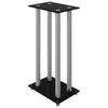 Vidaxl Speaker Stands, 2 Pcs, Black-Silver, Tempered Glass