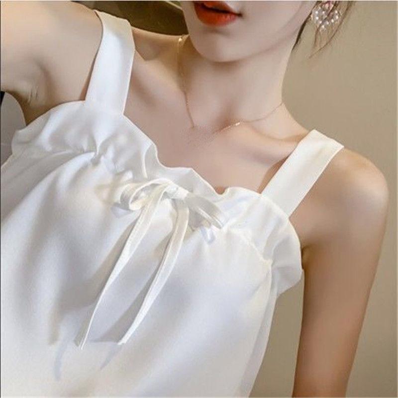 Camisole Women's Outer Wear In Blouse Summer with A Loose Design Sexy Off-the-shoulder Top Shirt