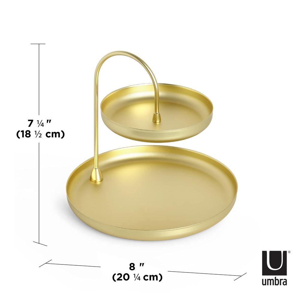 Umbra Accessory Brass and for and Poise Tray, Large, Gold, Rings, Earrings, Bangles, Jewelry.
