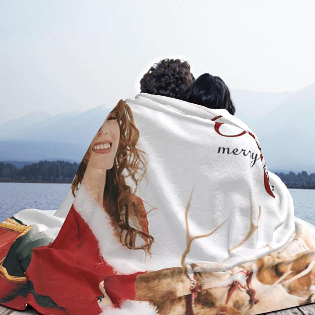Mariah Carey Singer Christmas Gift Blankets Soft Warm Flannel Throw Blanket Cover for Bed Living Room Picnic Travel Home Sofa