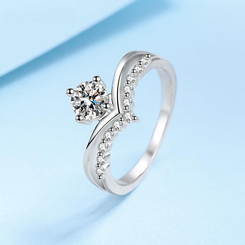 

Женские ювелирные изделия из стерлингового серебра 0,5 карата, настоящий цвет D, кольцо с муассанитом, белое золото 14 карат, никогда не выцветают, кольца для коктейльных вечеринок для девочек 9